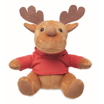 Peluche de reno personalizado con camiseta para el logo Rudolph color rojo