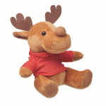 Peluche de reno personalizado con camiseta para el logo Rudolph color rojo tercera vista