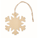 Adorno de copo de nieve de madera con colgante Navideño Snowflake color madera