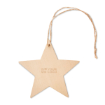 Colgante navideño en forma de estrella de madera Navideño Star color madera vista de impresión