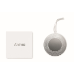 Adorno redondo de acero inoxidable con logotipo Navideño Round color plateado vista principal tercera vista