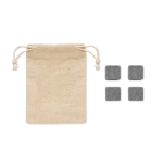 Set de 4 cubitos de hielo de piedra en bolsa para publicidad Cotton tercera vista