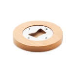 Abrebotellas circular con posavasos de bambú corporativo Round Bamboo color madera segunda vista