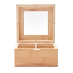 Caja de té 24 bolsitas de bambú con tapa de cristal Bamboo color madera cuarta vista