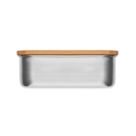 Fiambrera de acero con tapa y 2 cubiertos de bambú 600ml Norway color madera sexta vista