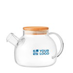 Tetera de vidrio con tapa de bambú e infusor 850ml Nordik vista de impresión