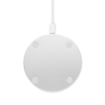 Cargador redondo inalámbrico de carga rápida hecho de bambú 10W color madera cuarta vista