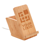 Cargador con soporte para el móvil y portalápices de bambú Desk vista de impresión