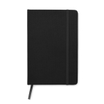 Libreta reciclada personalizada barata A5 hojas a rayas RPET color negro segunda vista