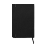 Libreta reciclada personalizada barata A5 hojas a rayas RPET color negro tercera vista