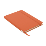 Libreta reciclada personalizada barata A5 hojas a rayas RPET color naranja