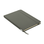 Libreta reciclada personalizada barata A5 hojas a rayas RPET color gris oscuro