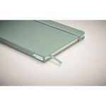 Libreta reciclada personalizada barata A5 hojas a rayas RPET vista fotografía quinta vista