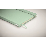 Libreta reciclada personalizada barata A5 hojas a rayas RPET vista fotografía quinta vista