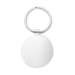 Elegante llavero impreso redondo en zinc y bambú Bamboo Round color madera segunda vista