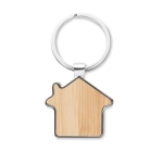 Llavero merchandising con forma de casa Llavero Bamboo Home color madera tercera vista