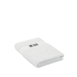 Toallas con logo de algodón orgánico absorbente Cotton Medium color blanco vista de impresión
