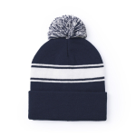 Gorro de invierno personalizado con pompón y detalle blanco primera vista