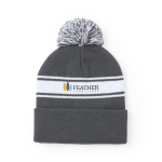 Gorro de invierno personalizado con pompón y detalle blanco primera vista