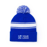 Gorro de invierno personalizado con pompón y detalle blanco vista principal