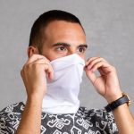 Braga de cuello personalizada antibacteriana de poliéster elástico cuarta vista