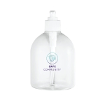 Bote rellenable de tamaño grande con dosificador transparente 500ml color transparente imagen con logo
