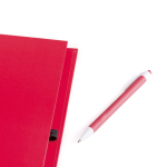 Libreta reciclada color llamativo con boli A4 hojas lisas ECOriginal color rojo tercera vista