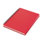 Libretas de tapas rígidas de cartón reciclado A5 hojas a rayas GreenGo color rojo segunda vista