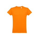Camisetas publicitarias baratas de algodón cardado 150 g/m2 THC Luanda color naranja primera vista