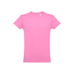 Camisetas publicitarias baratas de algodón cardado 150 g/m2 THC Luanda color rosa primera vista