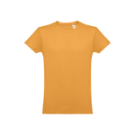 Camisetas publicitarias baratas de algodón cardado 150 g/m2 THC Luanda color amarillo oscuro primera vista