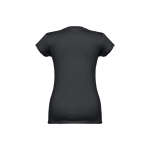 Camiseta con logo entallada cuello V mujer algodón 150 g/m2 THC Athens color negro segunda vista