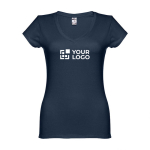 Camiseta con logo entallada cuello V mujer algodón 150 g/m2 THC Athens vista principal