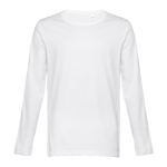 Camisetas de manga larga unisex de algodón 150 g/m2 THC Bucharest color blanco
