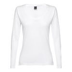 Camisetas de publicidad para mujer en algodón 150 g/m2 THC Bucharest color blanco