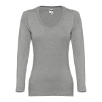 Camisetas de publicidad para mujer en algodón 150 g/m2 THC Bucharest color gris jaspeado primera vista