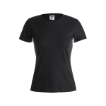 Camisetas con logotipo para mujer de algodón 150 g/m2 Keya color negro primera vista
