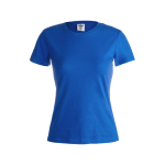 Camisetas con logotipo para mujer de algodón 150 g/m2 Keya color azul primera vista