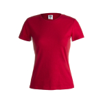 Camisetas con logotipo para mujer de algodón 150 g/m2 Keya color rojo segunda vista