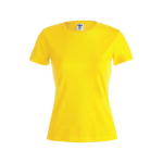 Camisetas con logotipo para mujer de algodón 150 g/m2 Keya color amarillo primera vista