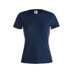 Camisetas con logotipo para mujer de algodón 150 g/m2 Keya color azul marino primera vista