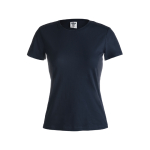 Camisetas con logotipo para mujer de algodón 150 g/m2 Keya color azul oscuro primera vista