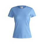 Camisetas con logotipo para mujer de algodón 150 g/m2 Keya color azul claro primera vista