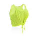 Camiseta de tirantes para mujer de poliéster 130 g/m2 color amarillo fluorescente segunda vista