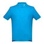 Polos personalizados en diversos colores y algodón 195 g/m2 THC Adam color azul cian