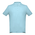 Polos personalizados en diversos colores y algodón 195 g/m2 THC Adam color azul pastel