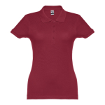 Polo para mujer de algodón en diversos colores 195 g/m2 THC Eve color burdeos