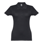 Polo para mujer de algodón en diversos colores 195 g/m2 THC Eve color negro