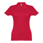 Polo para mujer de algodón en diversos colores 195 g/m2 THC Eve color rojo
