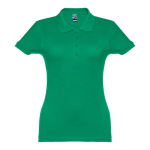 Polo para mujer de algodón en diversos colores 195 g/m2 THC Eve color verde